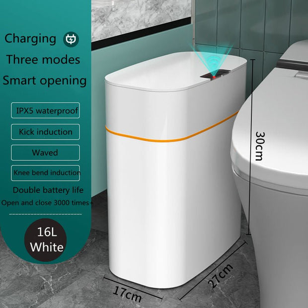 Smart Trash Can With Lid For Bedroom And Living Room Kitchen Storage Box Trash Can Induction Small Car Box Automatic Smart Dustbin Smart Trash Bin - TRADINGSUSAWhite16LSmart Trash Can With Lid For Bedroom And Living Room Kitchen Storage Box Trash Can Induction Small Car Box Automatic Smart Dustbin Smart Trash BinTRADINGSUSA