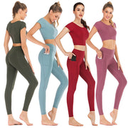 Pocket Yoga Clothes Suit Women - TRADINGSUSAArmy greenLPocket Yoga Clothes Suit WomenTRADINGSUSA