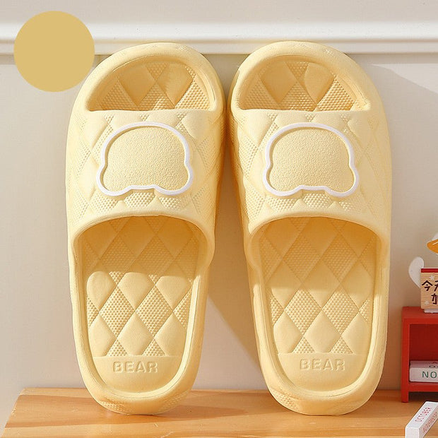 Rhombus Design Bear Slippers Indoor Non-slip Thick Soles Floor Bedroom Bathroom Slippers For Women Men Cute House Shoes - TRADINGSUSAYellow36to37Rhombus Design Bear Slippers Indoor Non-slip Thick Soles Floor Bedroom Bathroom Slippers For Women Men Cute House ShoesTRADINGSUSA