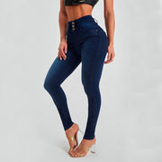 High Waist Jeans Women's Skinny Trousers Tight Stretch Shaping And Hip Lifting Pants - TRADINGSUSADark BlueSHigh Waist Jeans Women's Skinny Trousers Tight Stretch Shaping And Hip Lifting PantsTRADINGSUSA
