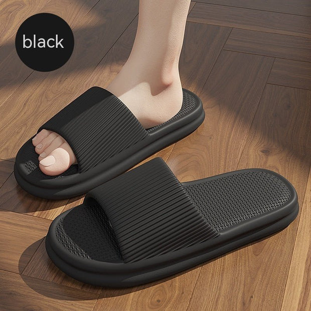 Striped Design Home Slippers For Women Men Soft Anti-slip Floor Bathroom Slippers Solid House Shoes - TRADINGSUSABlack36or37Striped Design Home Slippers For Women Men Soft Anti-slip Floor Bathroom Slippers Solid House ShoesTRADINGSUSA