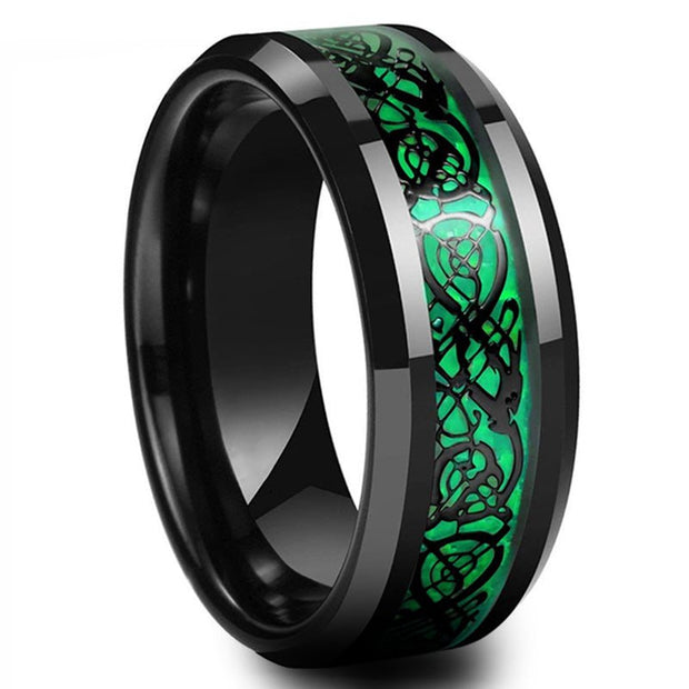 Stainless steel dragon pattern ring - TRADINGSUSA Green 6th Stainless steel dragon pattern ring TRADINGSUSA