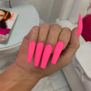 Solid Color Long Ballet Fake Nails Multi-color Removable - TRADINGSUSAJP973Solid Color Long Ballet Fake Nails Multi-color RemovableTRADINGSUSA