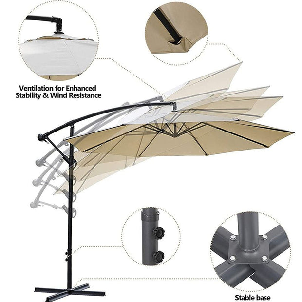 Outdoor 3m Side Leisure Patio Umbrella - TRADINGSUSACoffeeNo bracket includedOutdoor 3m Side Leisure Patio UmbrellaTRADINGSUSA