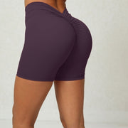 V-shaped Wrinkle Tight Yoga Shorts | Back Waist Deep