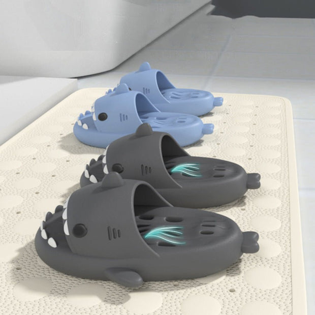 Shark Slippers With Drain Holes Shower Shoes For Women Quick Drying Eva Pool Shark Slides Beach Sandals With Drain Holes - TRADINGSUSAGrey36to37Shark Slippers With Drain Holes Shower Shoes For Women Quick Drying Eva Pool Shark Slides Beach Sandals With Drain HolesTRADINGSUSA