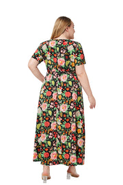 Women's V-neck Short Sleeve Printed Dress - Buy Online Now