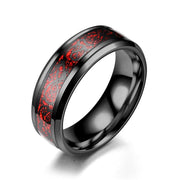 Stainless steel dragon pattern ring - TRADINGSUSA Black on red 8th Stainless steel dragon pattern ring TRADINGSUSA