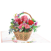 Flower Basket 3D Three-dimensional Greeting Card Handmade Paper Carved Holiday Thanks Blessing Card - TRADINGSUSAA basket of carnationsFlower Basket 3D Three-dimensional Greeting Card Handmade Paper Carved Holiday Thanks Blessing CardTRADINGSUSA