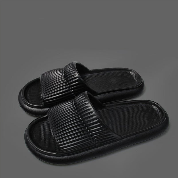 Solid Striped Design Home Slippers Women Men Fashion House Shoes Non-slip Floor Bathroom Slippers For Couple - TRADINGSUSABlack36to37Solid Striped Design Home Slippers Women Men Fashion House Shoes Non-slip Floor Bathroom Slippers For CoupleTRADINGSUSA