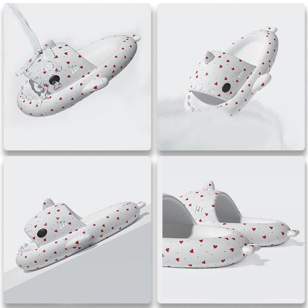 Lovers Shark Slippers Heart Print Shoes Women Men - TRADINGSUSALove white36to37Lovers Shark Slippers Heart Print Shoes Women MenTRADINGSUSA