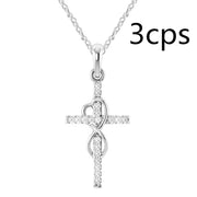 Alloy Pendant With Diamond And Eight-character Cross - TRADINGSUSASilver3PCAlloy Pendant With Diamond And Eight-character CrossTRADINGSUSA