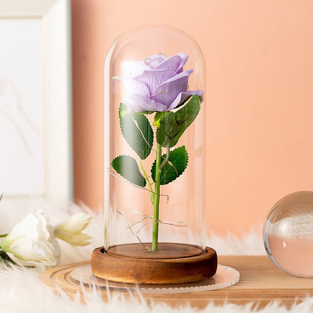 Flannelette Rose Lamp Glass Cover Immortal Flower - TRADINGSUSAWhiteFlannelette Rose Lamp Glass Cover Immortal FlowerTRADINGSUSA