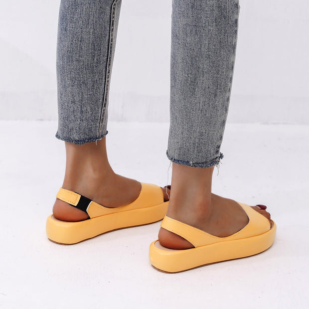 Summer Fish Mouth Sandals For Women Fashion Solid Color Flat Shoes With Back Strap Design - TRADINGSUSAWhiteSize35Summer Fish Mouth Sandals For Women Fashion Solid Color Flat Shoes With Back Strap DesignTRADINGSUSA