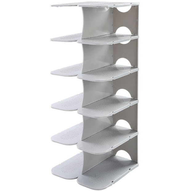 Space Saving Shoe Rack Bathroom Kitchen Shoe Slippers Rack - TRADINGSUSAGreySpace Saving Shoe Rack Bathroom Kitchen Shoe Slippers RackTRADINGSUSA