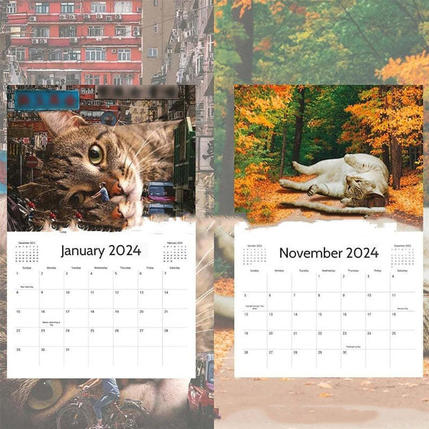 Cat Paper Calendar Interesting 2024 - TRADINGSUSA202421x14x1cmCat Paper Calendar Interesting 2024TRADINGSUSA