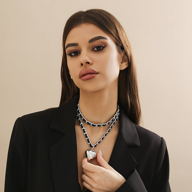 Big Love Double-layer Chains Design Necklace Women Street Punk Style Necklace Fashion Jewelry - TRADINGSUSAGold 4807Big Love Double-layer Chains Design Necklace Women Street Punk Style Necklace Fashion JewelryTRADINGSUSA