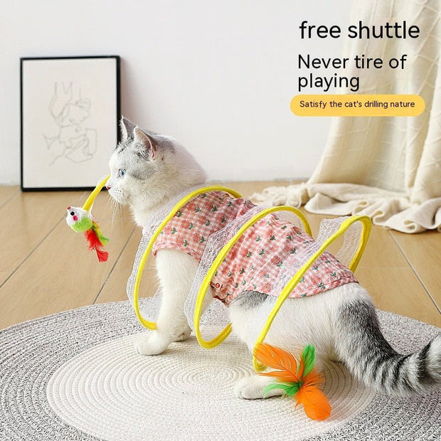 Foldable Cat Tunnel Telescopic Maze Toy - TRADINGSUSAMouse Feather ModelFoldable Cat Tunnel Telescopic Maze ToyTRADINGSUSA