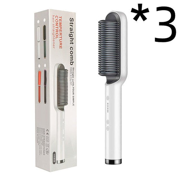 New 2 In 1 Hair Straightener Hot Comb Negative Ion Curling Tong Dual-purpose Electric Hair Brush - TRADINGSUSA3pcs WhiteUSWith boxNew 2 In 1 Hair Straightener Hot Comb Negative Ion Curling Tong Dual-purpose Electric Hair BrushTRADINGSUSA
