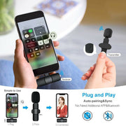 Phone Charging Wireless Lavalier Microphone Broadcast Lapel Microphone