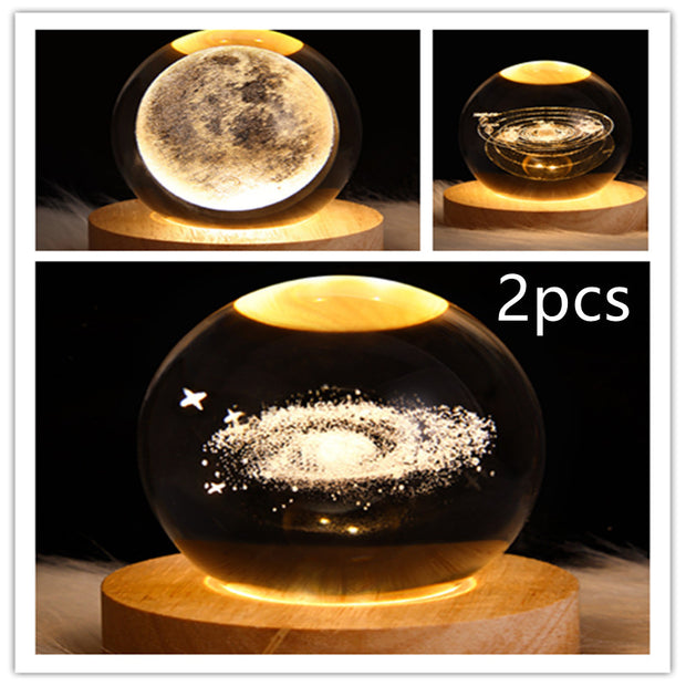 LED Night Light Galaxy Crystal Ball Table Lamp 3D Planet Moon Lamp Bedroom Home Decor For Kids Party Children Birthday Gifts - TRADINGSUSASolid Wood SeatSet38USBLED Night Light Galaxy Crystal Ball Table Lamp 3D Planet Moon Lamp Bedroom Home Decor For Kids Party Children Birthday GiftsTRADINGSUSA