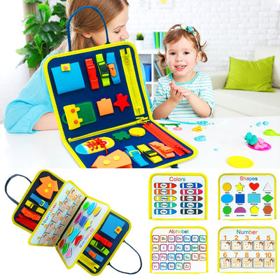 New Busy Book Children's Busy Board Dressing And Buttoning Learning Baby Early Education Preschool Sensory Learning Toy - TRADINGSUSAStyle 1New Busy Book Children's Busy Board Dressing And Buttoning Learning Baby Early Education Preschool Sensory Learning ToyTRADINGSUSA