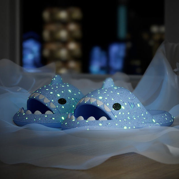 Shark Slippers With Starry Night Light Design Bathroom Slippers Couple House Shoes For Women - TRADINGSUSAFar Mountain grey sky36to37Shark Slippers With Starry Night Light Design Bathroom Slippers Couple House Shoes For WomenTRADINGSUSA