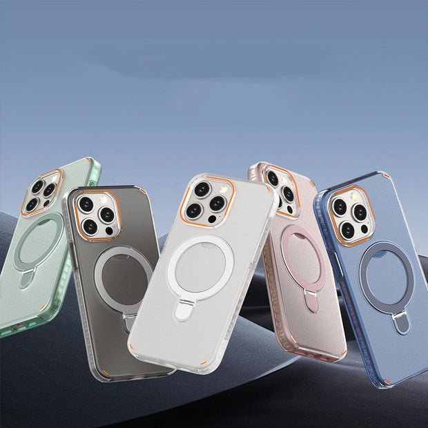 New Colorful Magnetic Bracket Phone Case - TRADINGSUSATransparentIP15ProMaxNew Colorful Magnetic Bracket Phone CaseTRADINGSUSA
