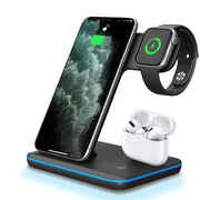 Compatible Mobile Phone Watch Earphone Wireless Charger 3 In 1 Wireless Charger Stand - TRADINGSUSABlackCompatible Mobile Phone Watch Earphone Wireless Charger 3 In 1 Wireless Charger StandTRADINGSUSA
