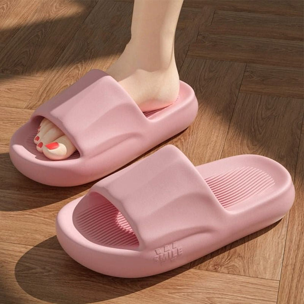 New Solid Striped Peep-toe Home Slippers Women Men House Shoes Non-slip Floor Bathroom Slippers For Couple - TRADINGSUSAPink36to37New Solid Striped Peep-toe Home Slippers Women Men House Shoes Non-slip Floor Bathroom Slippers For CoupleTRADINGSUSA