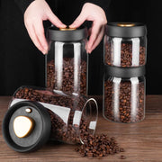 Vacuum Sealed Jug Set Black Coffee Beans Glass Airtight - TRADINGSUSA