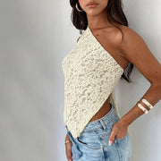 Blouse Backless Top Summer Solid Color Women's Clothes - TRADINGSUSAWhiteLBlouse Backless Top Summer Solid Color Women's ClothesTRADINGSUSA