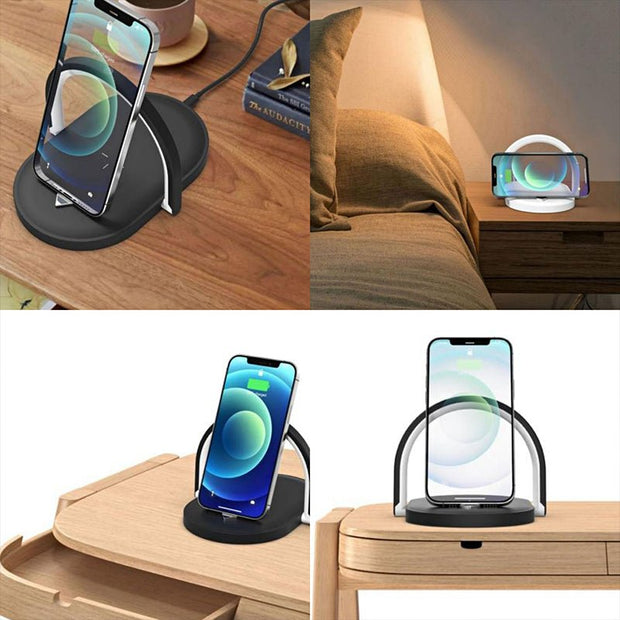 3 In 1 Foldable Wireless Charger Night Light Wireless Charging Station Stonego LED Reading Table Lamp 15W Fast Charging Light - TRADINGSUSAWhite3 In 1 Foldable Wireless Charger Night Light Wireless Charging Station Stonego LED Reading Table Lamp 15W Fast Charging LightTRADINGSUSA