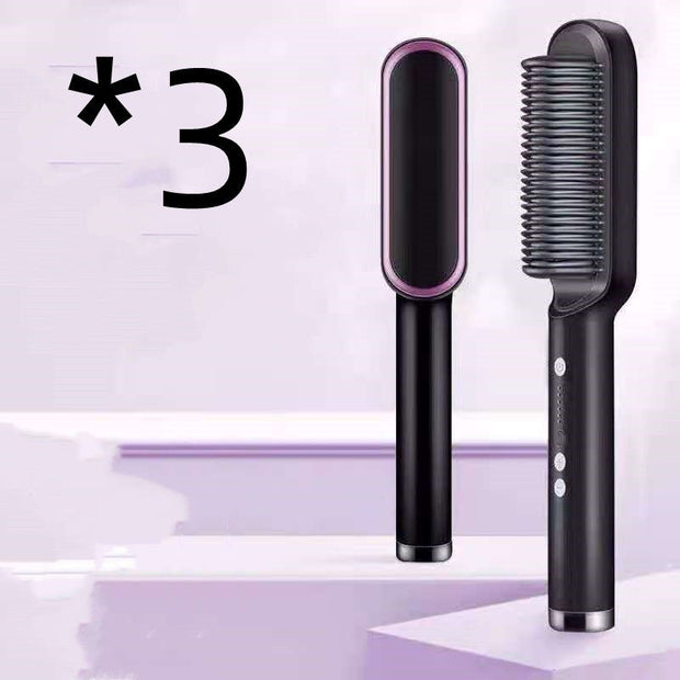 New 2 In 1 Hair Straightener Hot Comb Negative Ion Curling Tong Dual-purpose Electric Hair Brush - TRADINGSUSA3pcs A BlackUSWith boxNew 2 In 1 Hair Straightener Hot Comb Negative Ion Curling Tong Dual-purpose Electric Hair BrushTRADINGSUSA