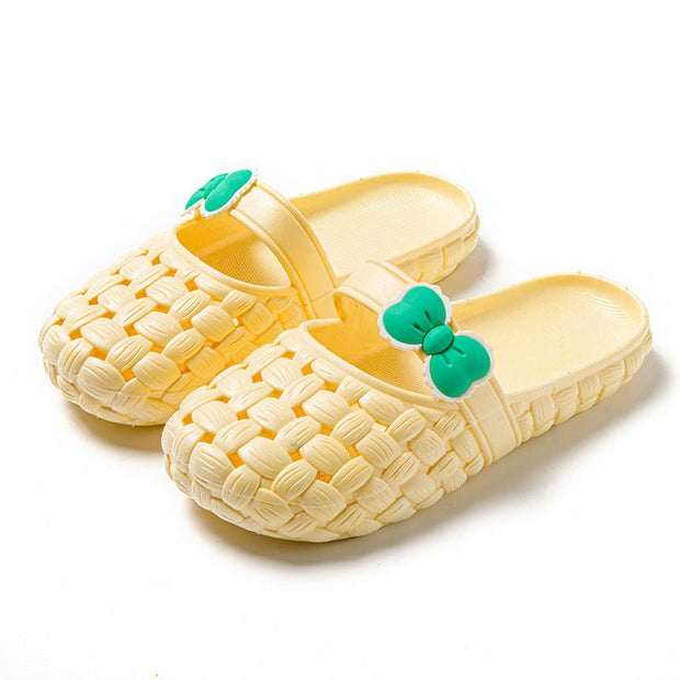 Baotou Slippers With Bow Braid Design Fashion Summer Beach Shoes Cute Dormitory Home Slippers For Women Students - TRADINGSUSAYellow35to36Baotou Slippers With Bow Braid Design Fashion Summer Beach Shoes Cute Dormitory Home Slippers For Women StudentsTRADINGSUSA