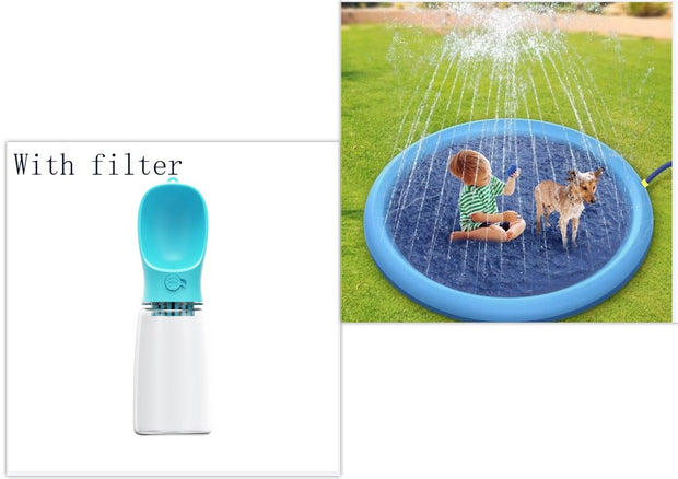 Non-Slip Splash Pad For Kids And Pet Dog Pool Summer Outdoor Water Toys Fun Backyard Fountain Play Mat - TRADINGSUSABlue PAD150cm and Bottle 550mlNon-Slip Splash Pad For Kids And Pet Dog Pool Summer Outdoor Water Toys Fun Backyard Fountain Play MatTRADINGSUSA