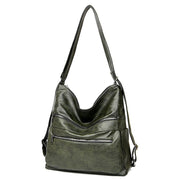 Double Zipper Shoulder Bag Women High Capacity Handbags Adjustable Backpack - TRADINGSUSAGreenDouble Zipper Shoulder Bag Women High Capacity Handbags Adjustable BackpackTRADINGSUSA
