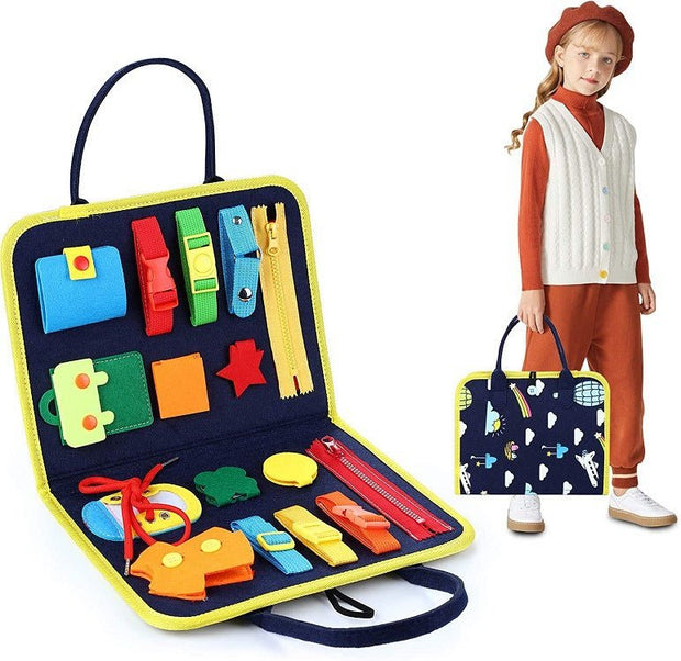 New Busy Book Children's Busy Board Dressing And Buttoning Learning Baby Early Education Preschool Sensory Learning Toy - TRADINGSUSAStyle 2New Busy Book Children's Busy Board Dressing And Buttoning Learning Baby Early Education Preschool Sensory Learning ToyTRADINGSUSA