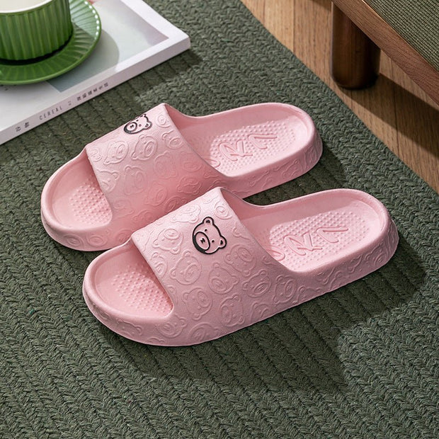 Cute Bear Slippers Indoor Non-slip Thick Soles Floor Bedroom Bathroom Slippers For Women Men Fashion House Shoes Summer - TRADINGSUSAPink36to37Cute Bear Slippers Indoor Non-slip Thick Soles Floor Bedroom Bathroom Slippers For Women Men Fashion House Shoes SummerTRADINGSUSA