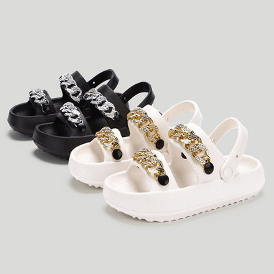Chains Thick-soled Slippers For Women Indoor Floor House Shoes Summer Outdoor EVA Sandals Two-wearing Beach Shoes - TRADINGSUSABlack36or37Chains Thick-soled Slippers For Women Indoor Floor House Shoes Summer Outdoor EVA Sandals Two-wearing Beach ShoesTRADINGSUSA