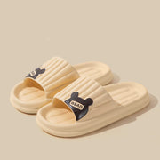 Bear Slippers For Women Summer Indoor Solid Color Striped Thick-Soled Anti-Slip Home Slippers Couples Floor Bathroom House Shoes - TRADINGSUSALight Yellow36to37Bear Slippers For Women Summer Indoor Solid Color Striped Thick-Soled Anti-Slip Home Slippers Couples Floor Bathroom House ShoesTRADINGSUSA