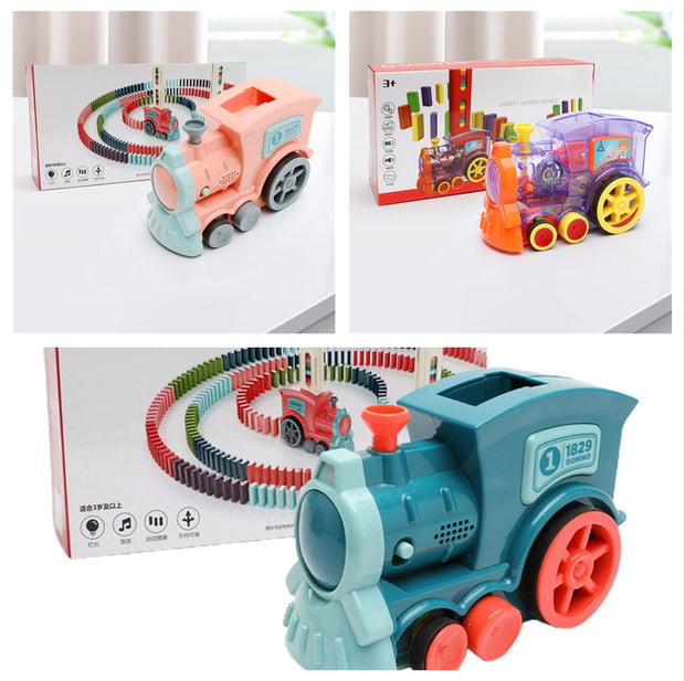 Domino Train Toys Baby Toys Car Puzzle Automatic Release Licensing Electric Building Blocks Train Toy - TRADINGSUSASet60pcsDomino Train Toys Baby Toys Car Puzzle Automatic Release Licensing Electric Building Blocks Train ToyTRADINGSUSA