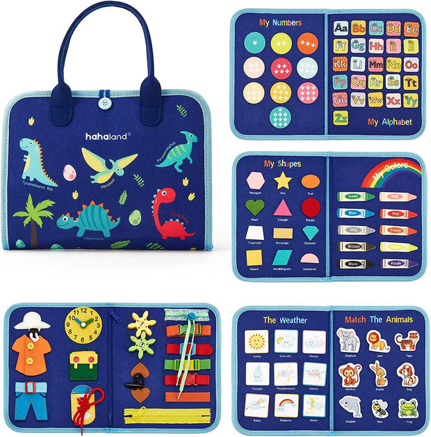 New Busy Book Children's Busy Board Dressing And Buttoning Learning Baby Early Education Preschool Sensory Learning Toy - TRADINGSUSATriple page dinosaurNew Busy Book Children's Busy Board Dressing And Buttoning Learning Baby Early Education Preschool Sensory Learning ToyTRADINGSUSA