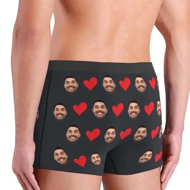 Personalized Face Photo Underwear Custom Heart Boxer Briefs Custom Men