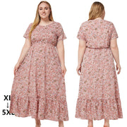 Women's Short Sleeve Printed Pocket Dress