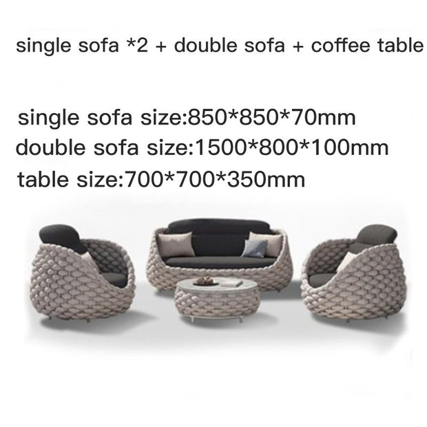 Outdoor Patio Lounge Sofa Coffee Table Set - TRADINGSUSA8 StyleOutdoor Patio Lounge Sofa Coffee Table SetTRADINGSUSA